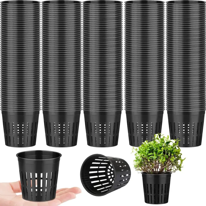 500-Pack 2-Inch Hydroponic Net Pots — Slotted Mesh Plant Cups