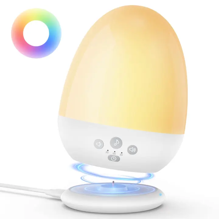 Portable Egg Night Light & 18‑Sound White Noise Machine — Touch RGB